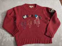 Sweter zimowy bordowy rozm.104