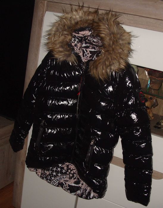 Dwustronna ciepła zimowa kurtka THE WESS_z połyskiem roz. M /L