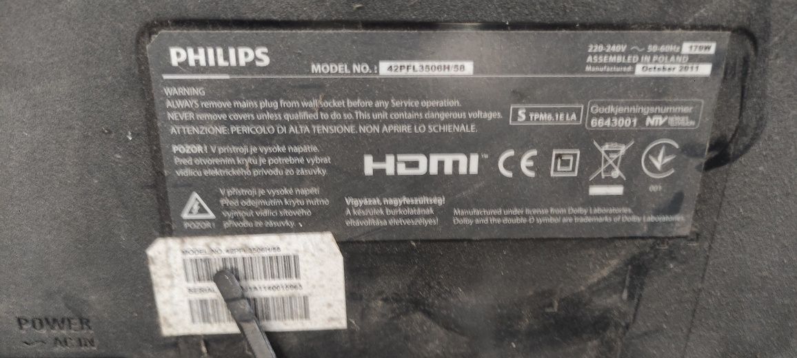Philips 42PFL3506 Залишки телевізора (лампа, динаміки, корпус)