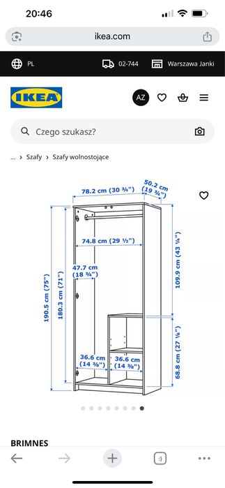 REZERWACJA!!! Biala Szafa IKEA Brimnes