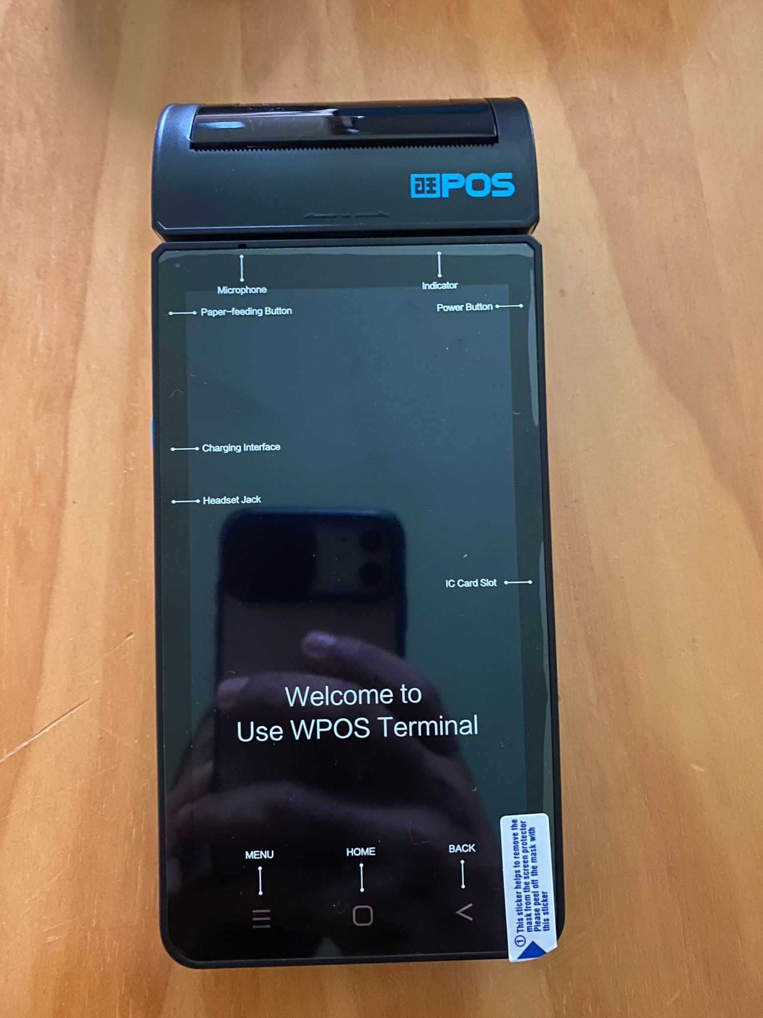 Dispositivo POS Android Wiseasy POS portátil.