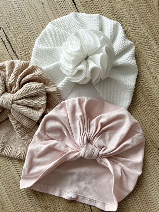 Komplet czapka turban zestaw dziewczynka niemowlę 6-12 miesiecy