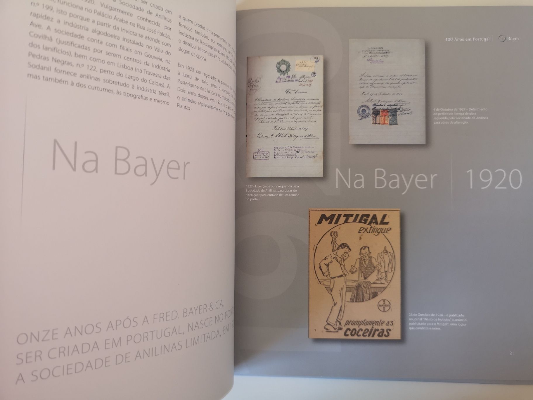 Livro Bayer 100 anos em Portugal