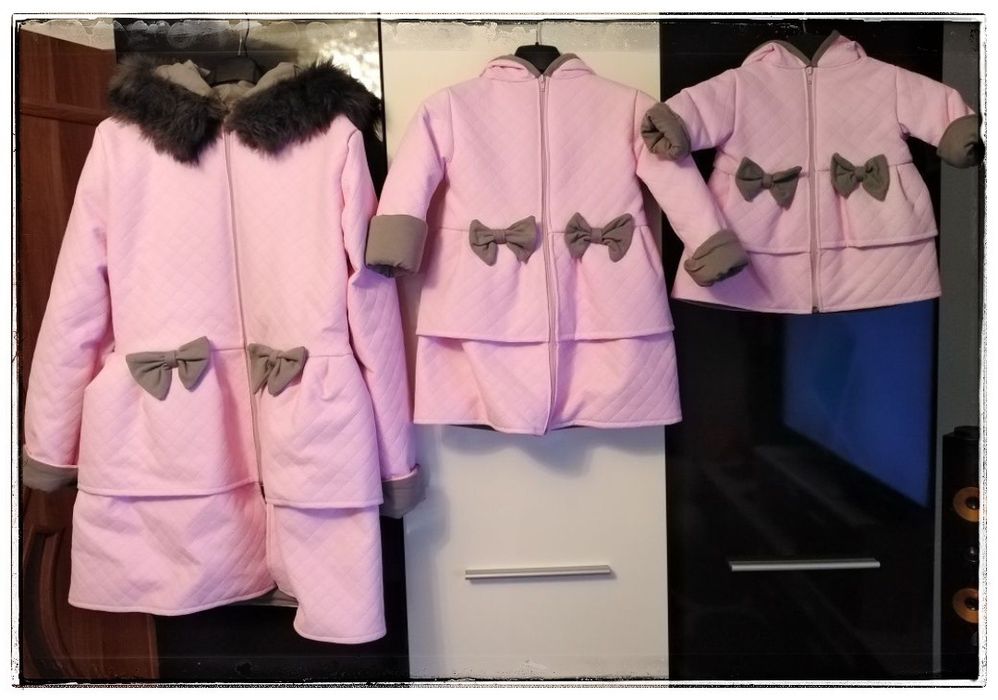 Zestaw 3 płaszczyków mama I córki jak NOWE !!!