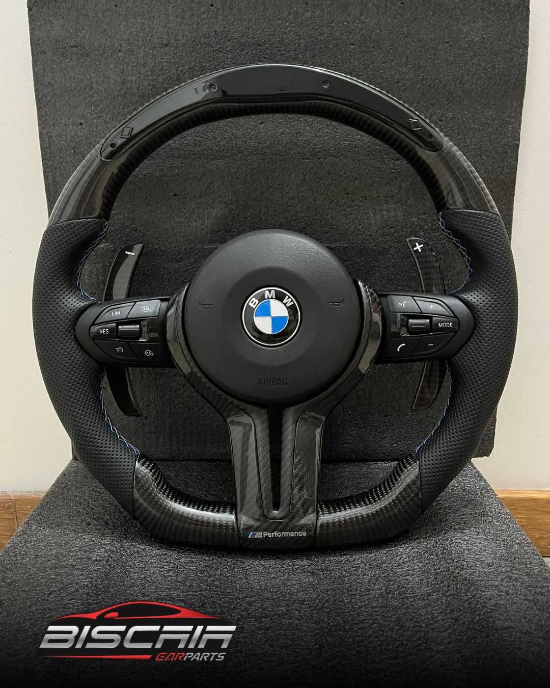 Volante BMW Full Carbono LED  SERIE 1 2 3 4 5 6 7 X1 GT E90