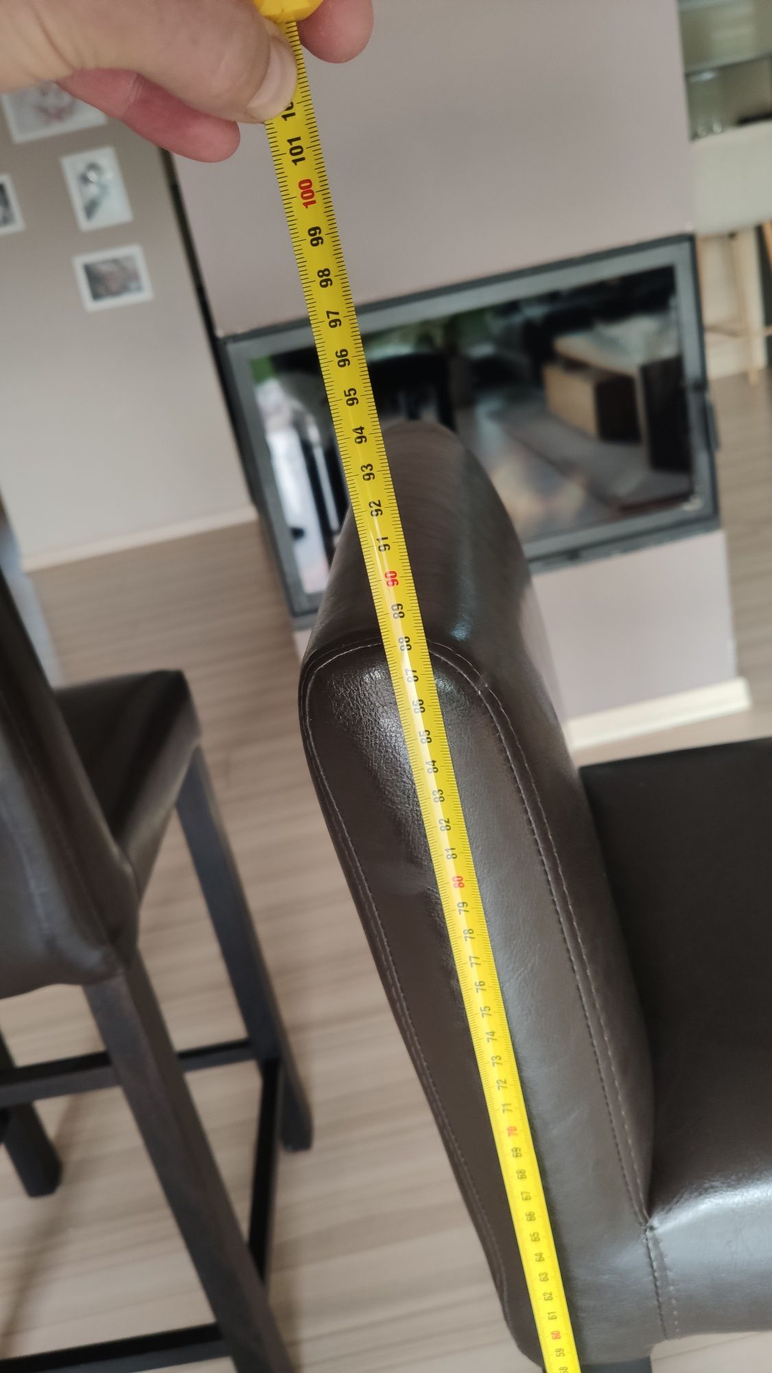 2x niski brązowy hoker, krzesło barowe