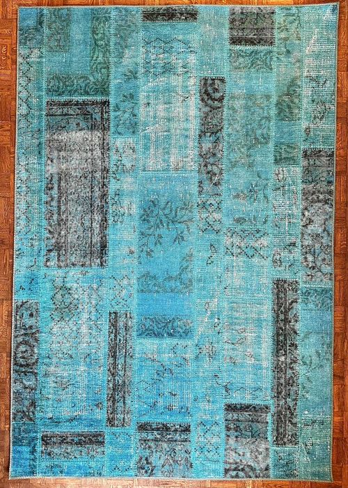 Dywan kilim turecki nowoczesny niebieski 140x200