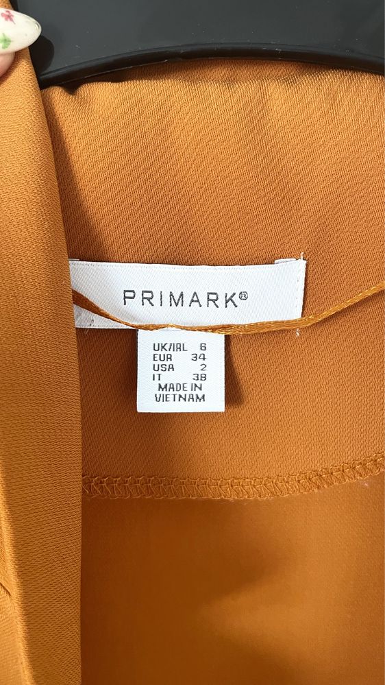 Marynarka narzutka musztardowa rękaw 3/4 Primark XS 34