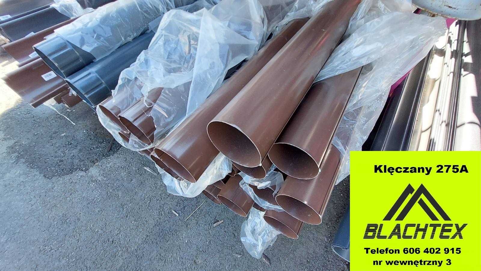 Rynny METAL od ręki brąz i grafit FI125 Blachtex Klęczany Rynna Rura