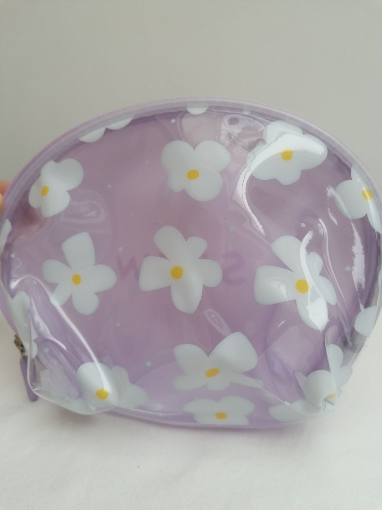 Bolsa Lilás com transparência e flores da Shein