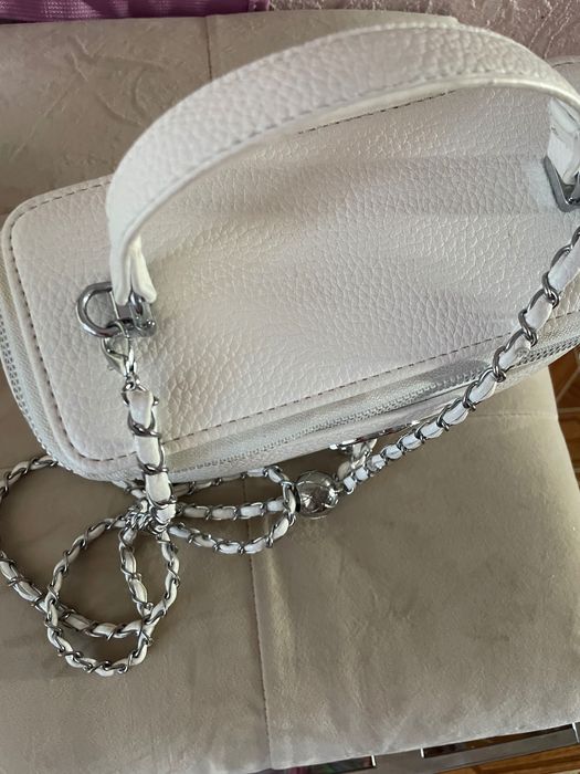 сумка біла белая шанель chanel