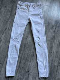 Białe jeansy przerarcia croop roz s