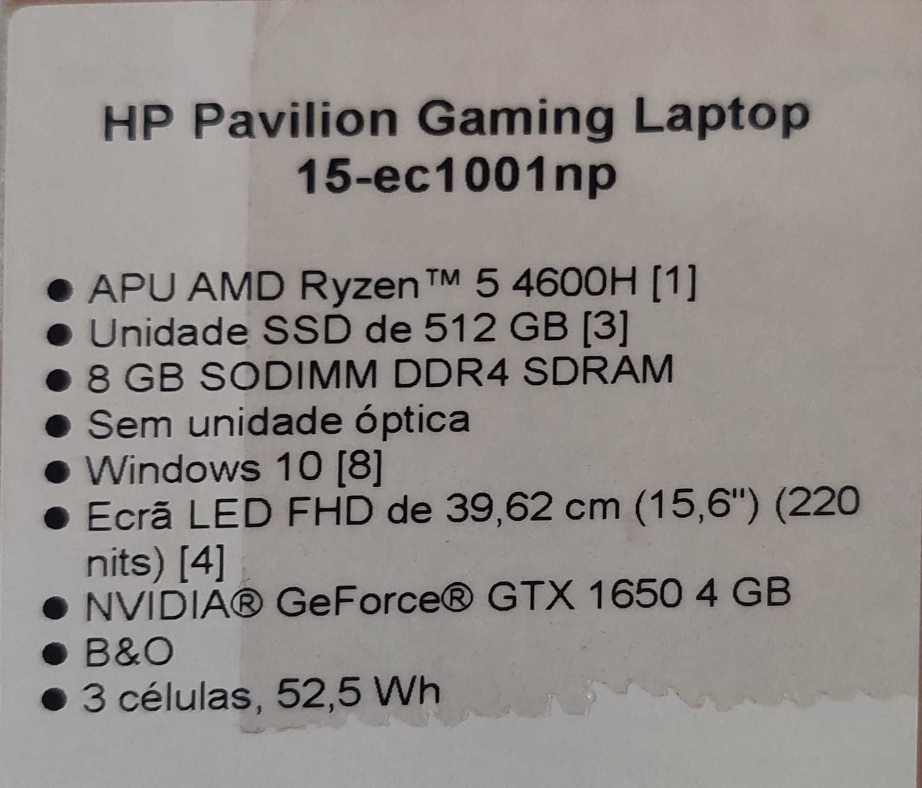 Portátil Gaming HP Pavilion 15.6"