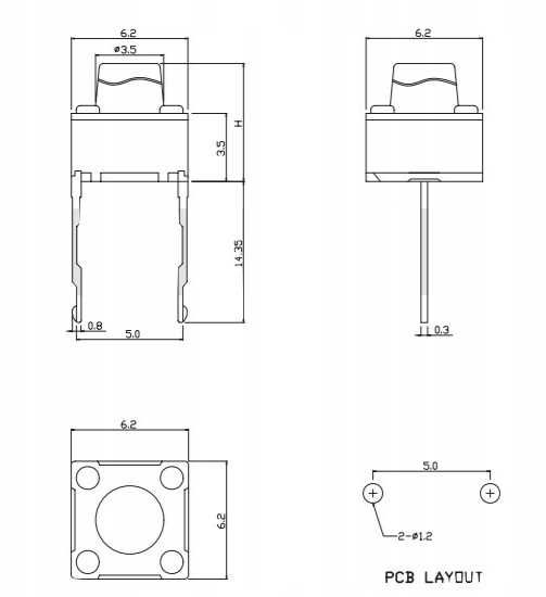 Micro switch tact mikroprzycisk 2-pin 7mm 3 szt.