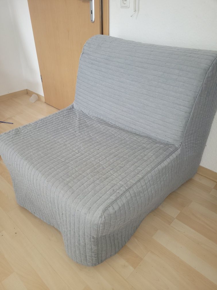 Ikea fotel rozkładany lozko szary sofa