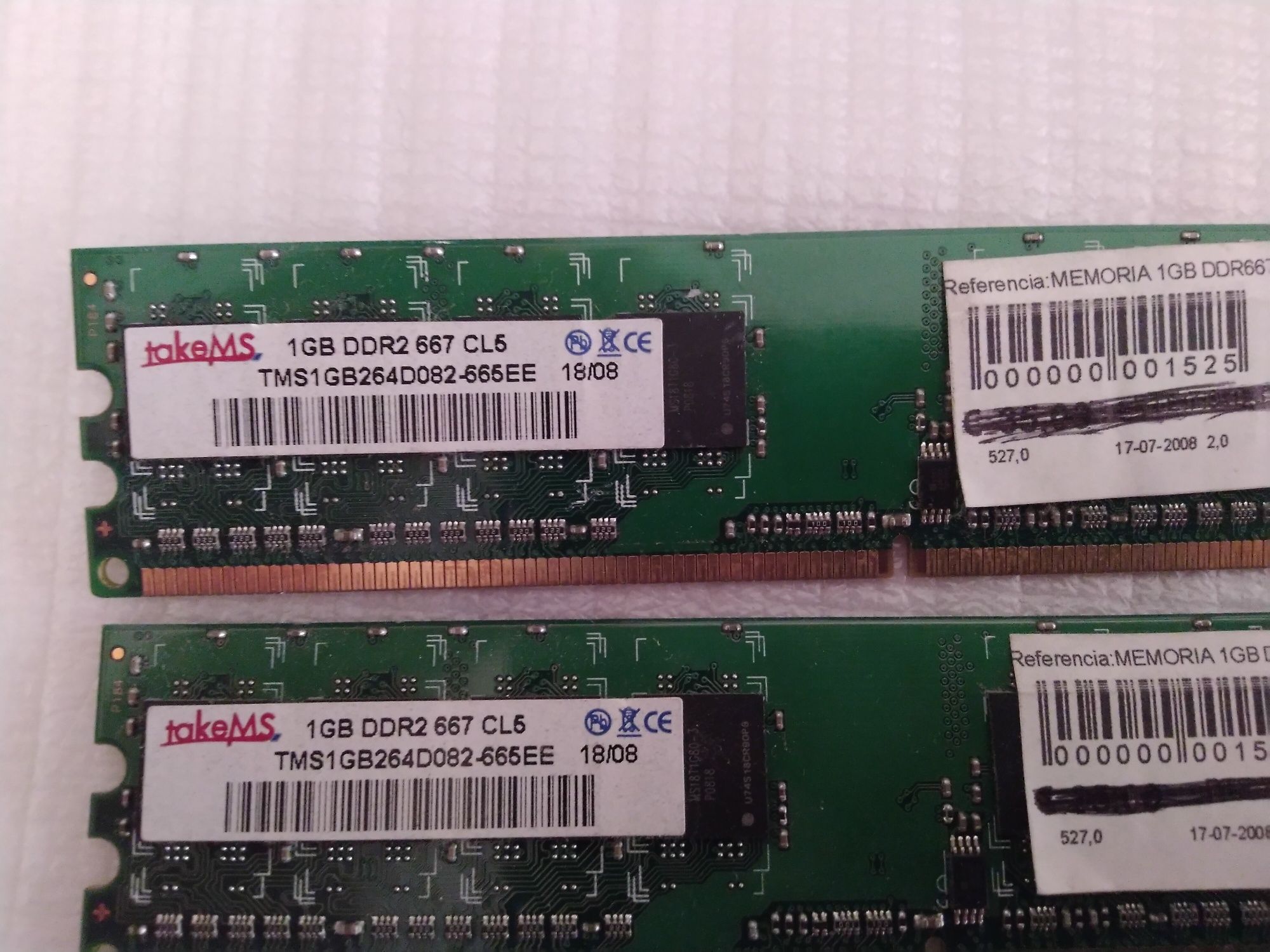 RAM Desktop TakeMS 2gb (2x1gb) DDR 2 667 CL5