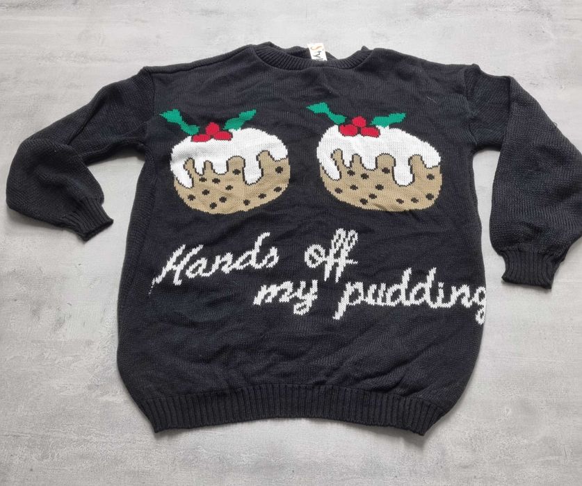 Sweter L 40 na święta świąteczny zimowy czarny damski