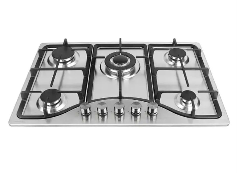 Велика варильна поверхня 5 п‘ять конфорок нержавійка Плита
