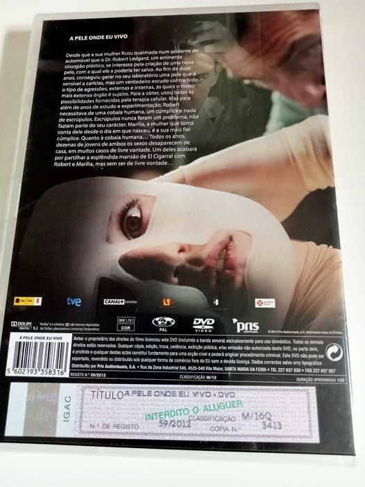 DVD "A pele onde eu vivo", de Pedro Almodóvar. Raro.