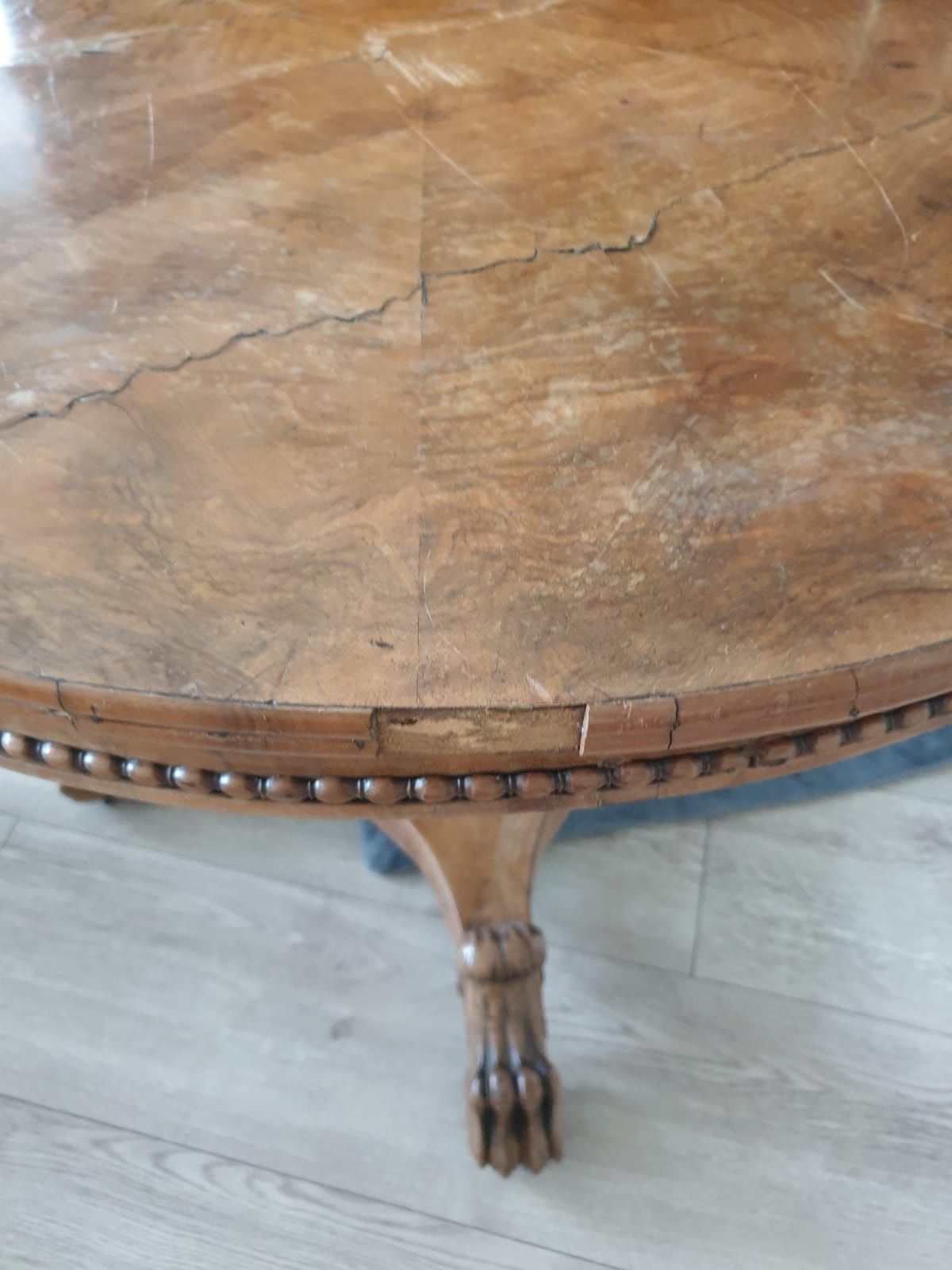 Stół vintage okrągły antyk
