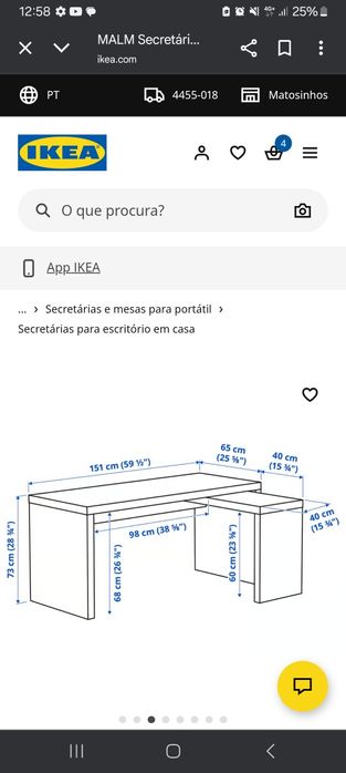 Secretária Malm com 6 meses de uso