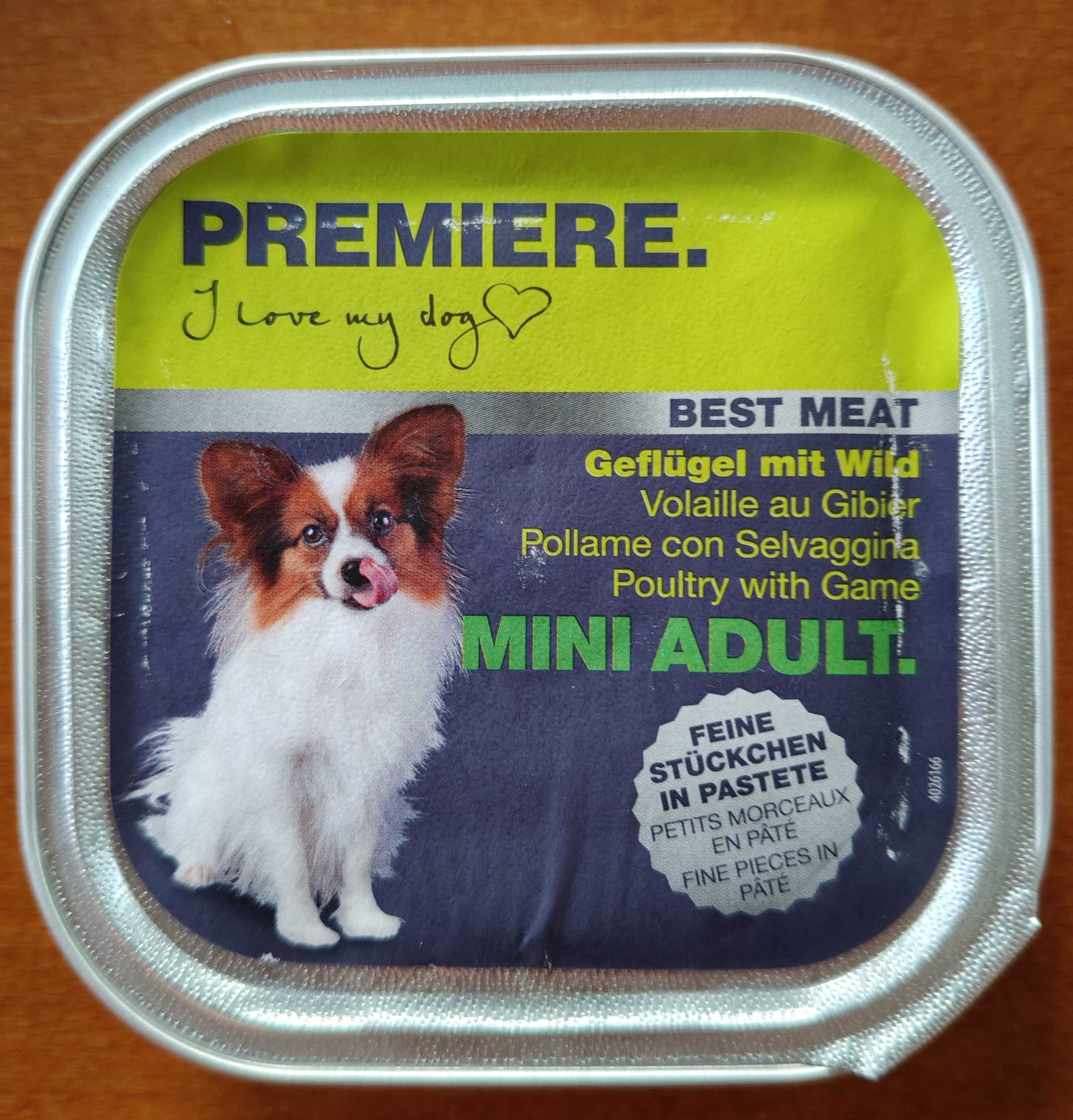 Tacki dla PSA PREMIERE Best Meat Mini Adult Dziczyzna i drób 64x100g.