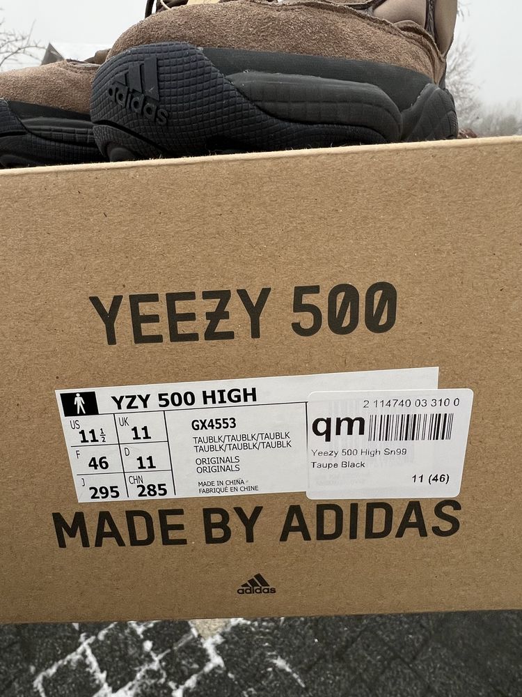 Adidas Yeezy 500 High Taupe Black sneakersy wysokie kanye 46
