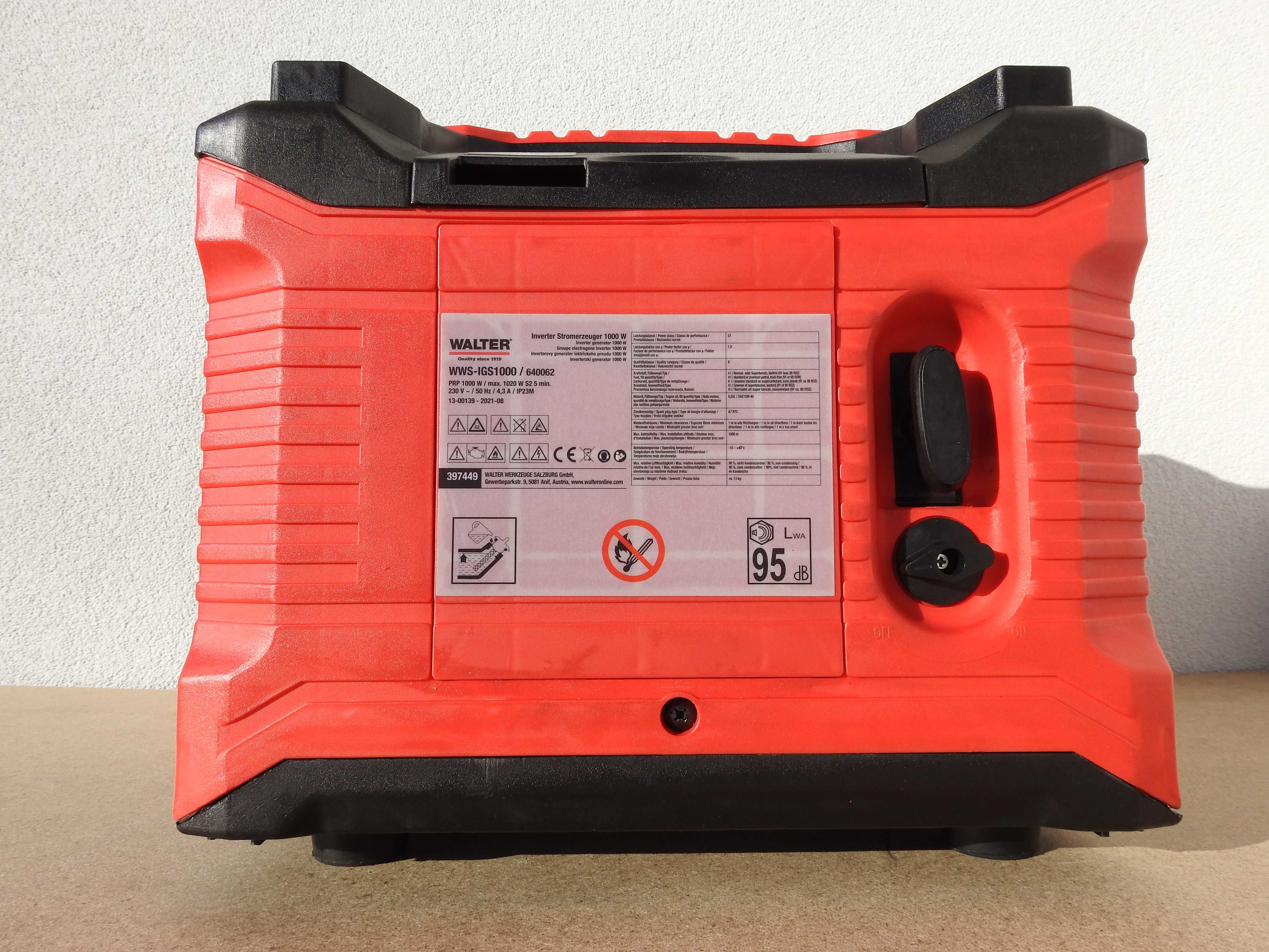 Agregat prądotwórczy Walter 1000W, generator prądowy Inverter 1 x 230V