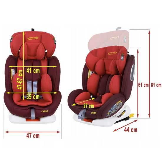 Nowy Fotelik Summer Baby CAPRI 0-36kg Isofix Obrotowy z Daszkiem