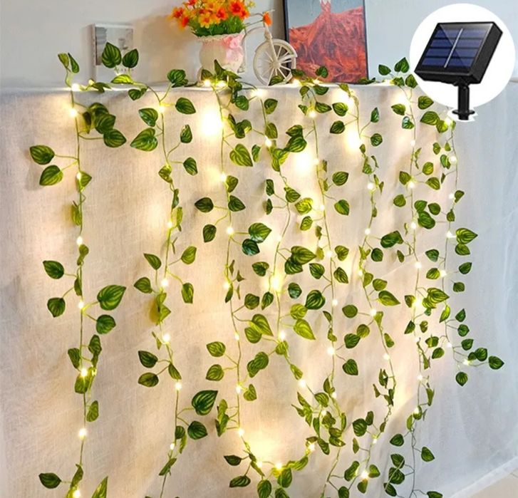 Girlanda solarna sztuczny bluszcz 10M
