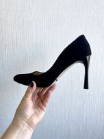Приголомшлеві замшеві чорні туфлі-човники