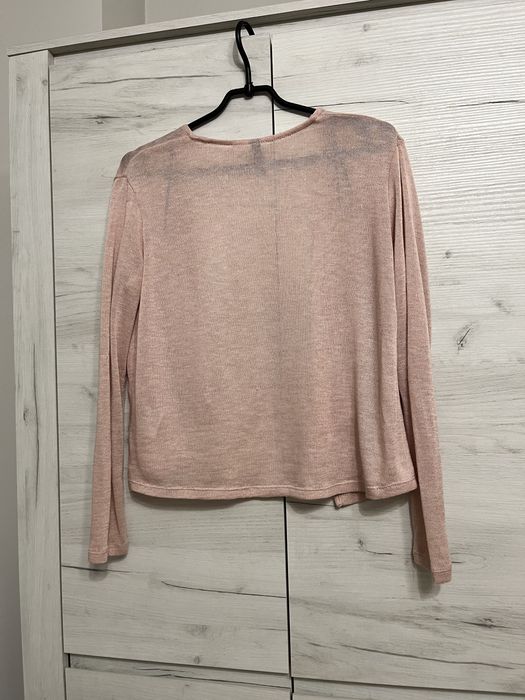 Jasnoróżowy sweterek XS H&M kardigan damski cienki sweter
