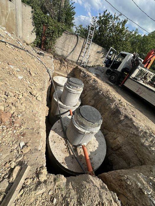 Сливная яма копка септиков водопровод земляные работы канализация