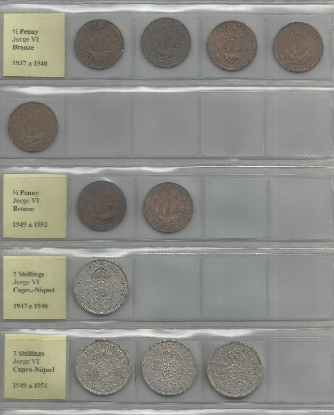 Moedas Gra Bretanha até 1970 (cerca 130 moedas)