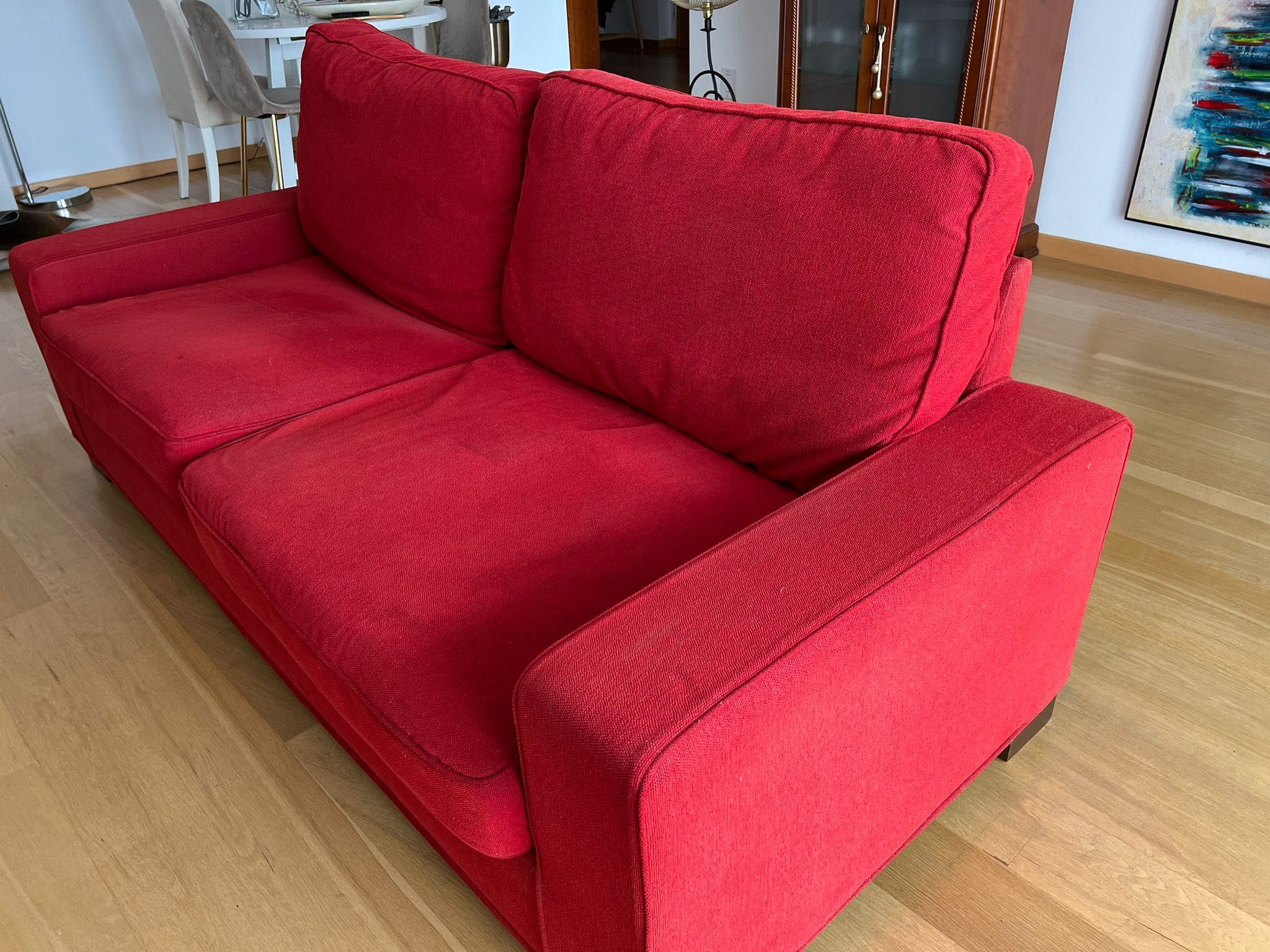 Sofá Induflex Vermelho 3 lugares Novo