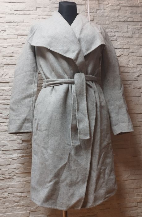 ?Płaszcz, trencz Zara 34/36/38 XS/S/M wełna szary