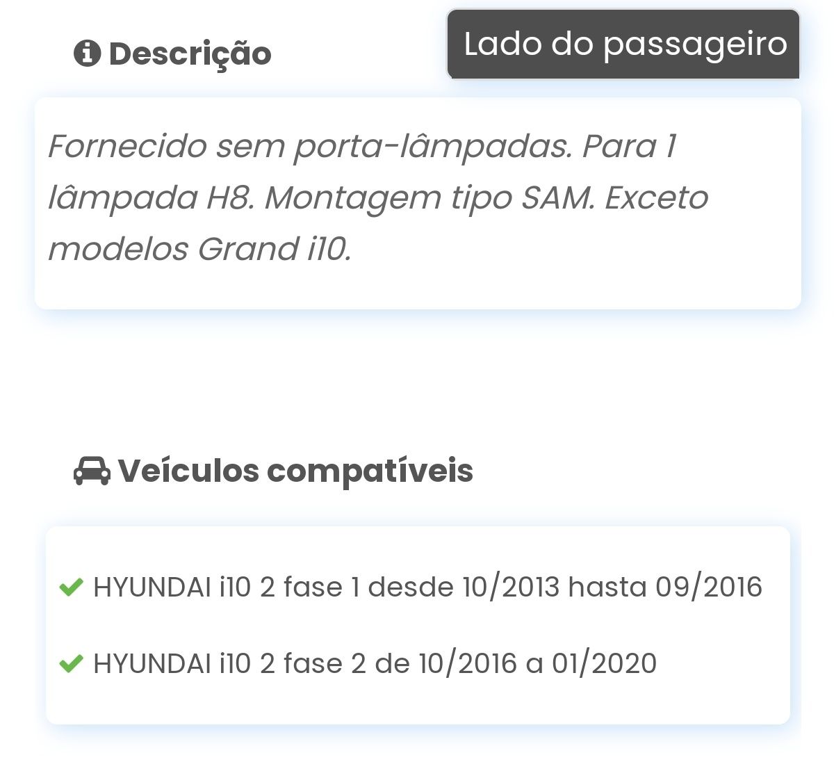 Faróis de nevoeiro Hyundai i10 - o par