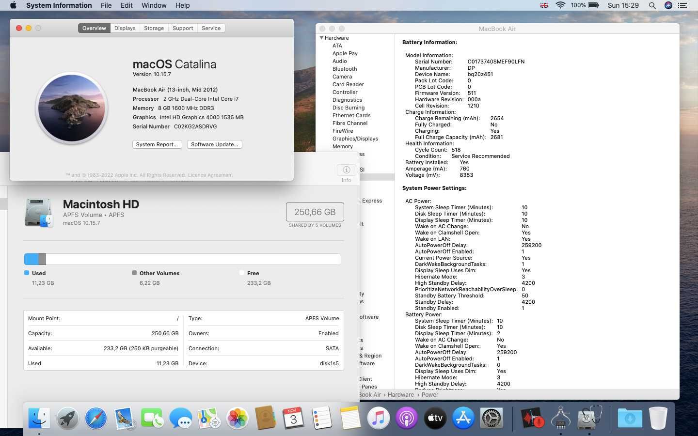 Apple MacBook Air 13'' (Mid 2012) A1466 - Core i7 8GB 256Gb