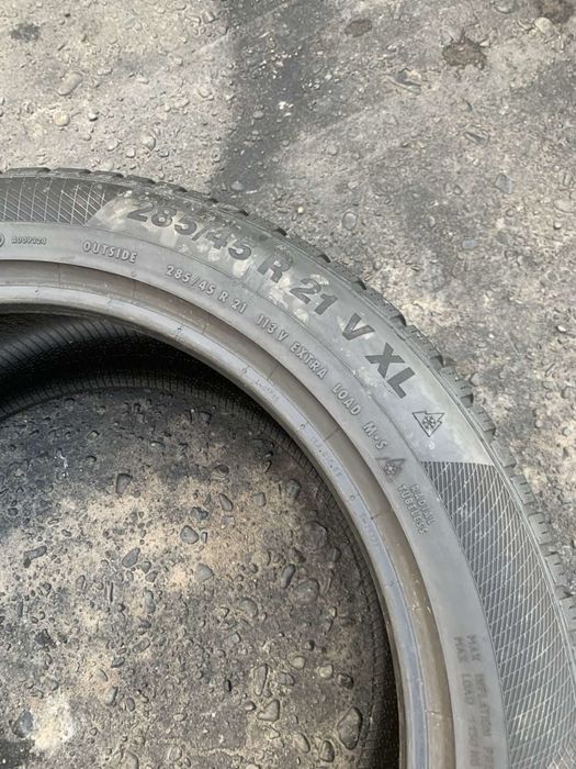 Шини 285/45 R21 пара Continental 6,2мм зима 2022р ранфлет