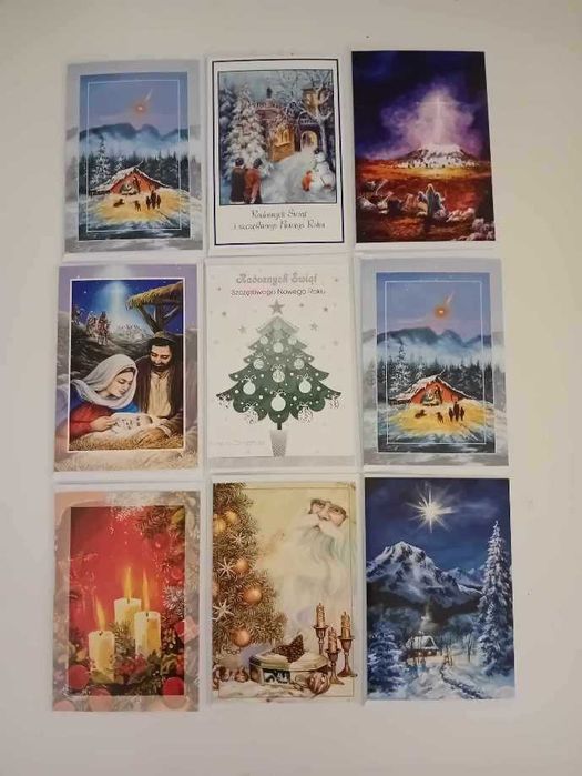 zestaw 37 pocztówek na Boże Narodzenie, pocztówki – karnety