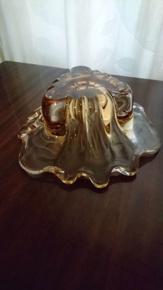 Ваза  из чешского стекла декоративная графин салатник блюдо скляне