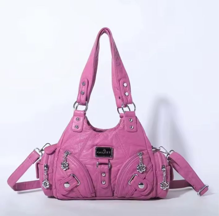 Сумка angel kiss bag оригінал рожева вінтажна шкіряна