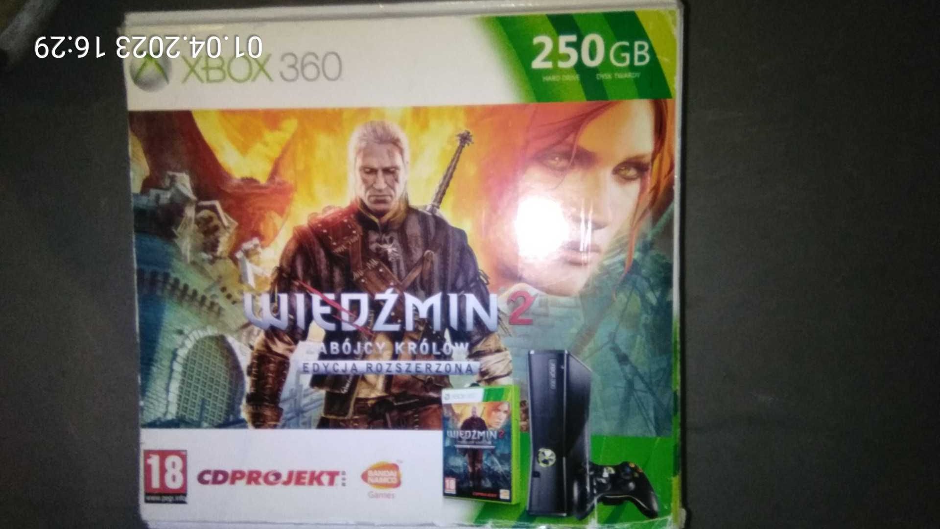 Oryginalne pudełko Xbox 360 z Wiedźminem Zabójcy królów