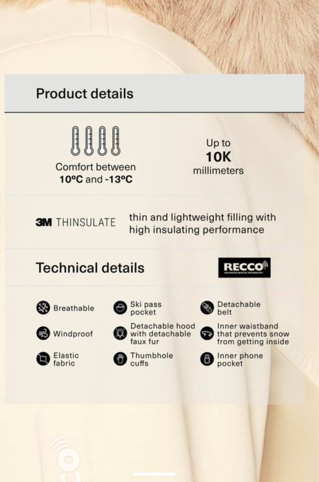 OYSHO лыжная куртка Суперприталена куртка ЗМ THINSULATE™ SKI