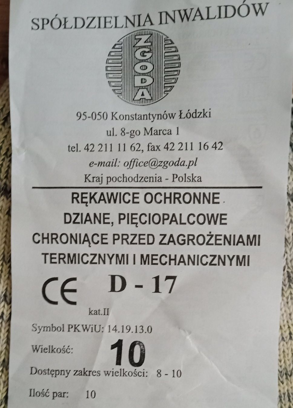 Rękawice Zimowe Ochronne Męskie NOWE