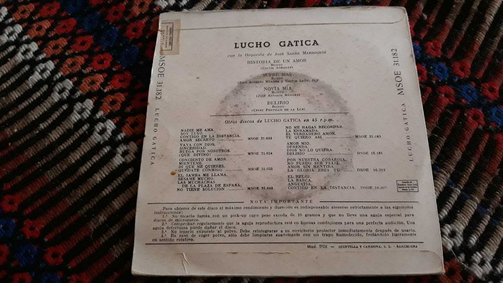 Lucho Gatica - Historia de un amor - EP-single - portes incluídos