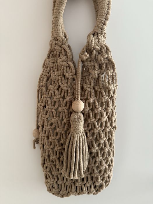 Hand Made Pleciona siatka z grubego bawełnianego sznurka