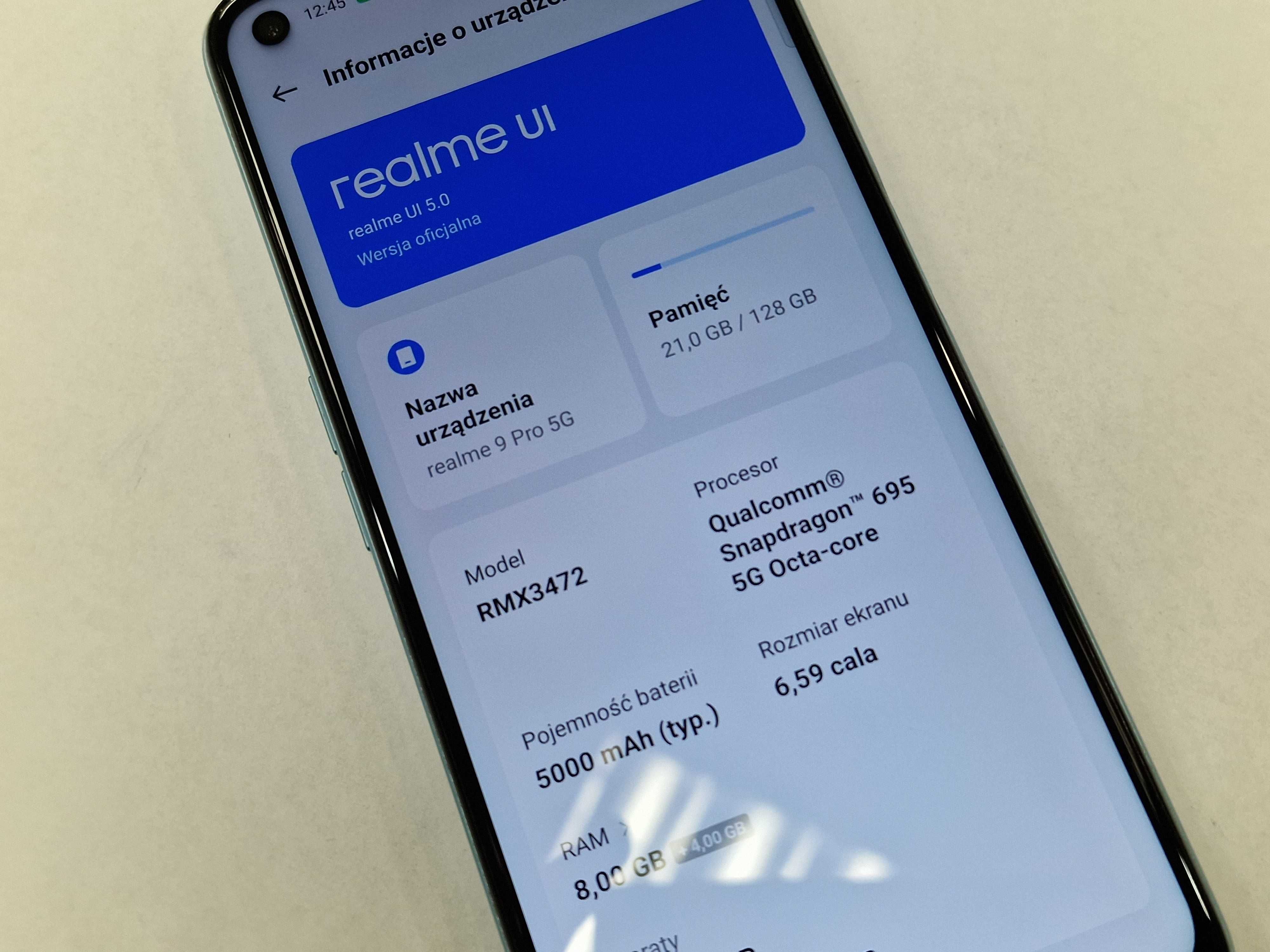 Realme 9 PRO 5G Dual SIM/ 8GB/ 128GB/ Niebieski/ Grade C+