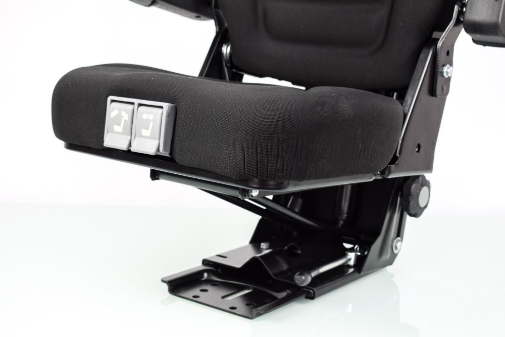 Fotel siedzenie ciągnikowe komfortowe materiałowe + podłokietnik (czar