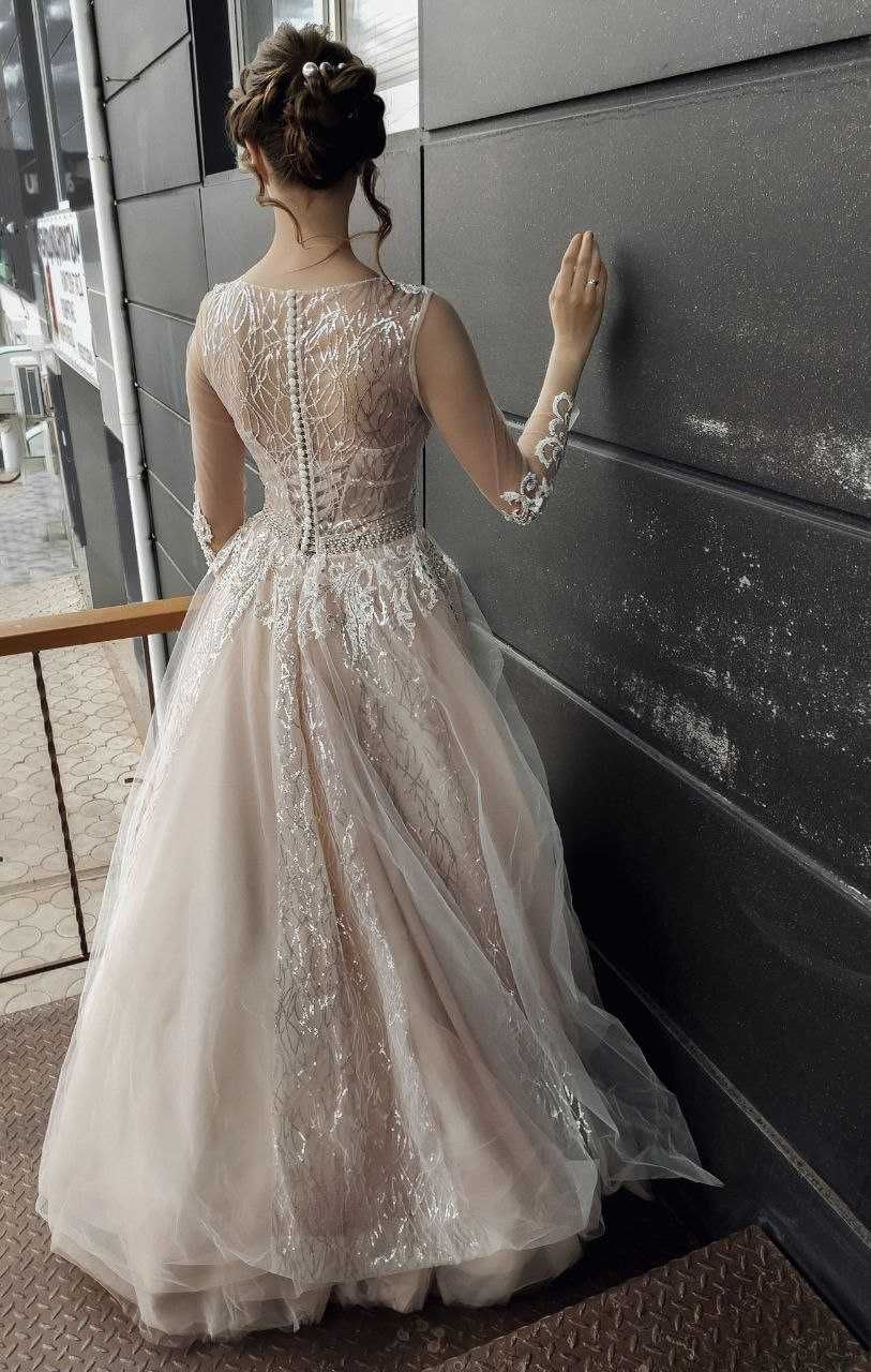 Нюдова весільна сукня ( вечернее платье ) ручна робота